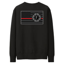 Load image into Gallery viewer, IAFF 152 Red Line Flag - Gildan Crewneck Sweatshirt