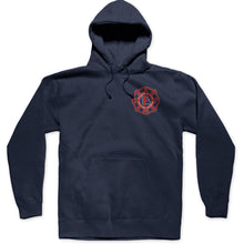 Load image into Gallery viewer, IAFF 152 Navy &amp; Crimson logo- Gildan Hoodie
